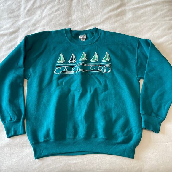 Vintage Cape Cod Heavyweight Crew Neck Sweater Green Made by Lee Women's XL - Picture 1 of 9
